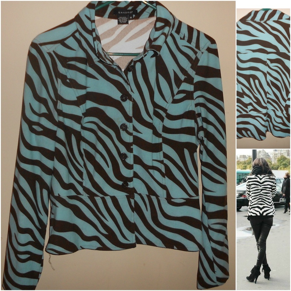 SANDRO ANIMAL PRINT BLAZER SZ. MED